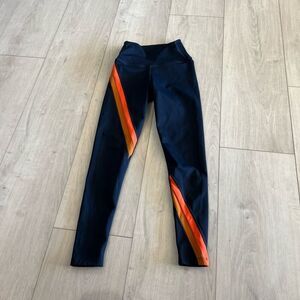 Splits 59 Bella High Waist TechFlex 7/8 Leggings Sz  xs Orange Navy Tan